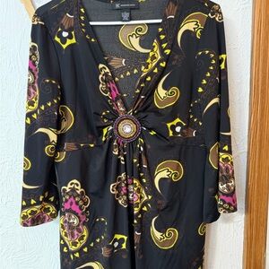 Whimsical goth paisley top